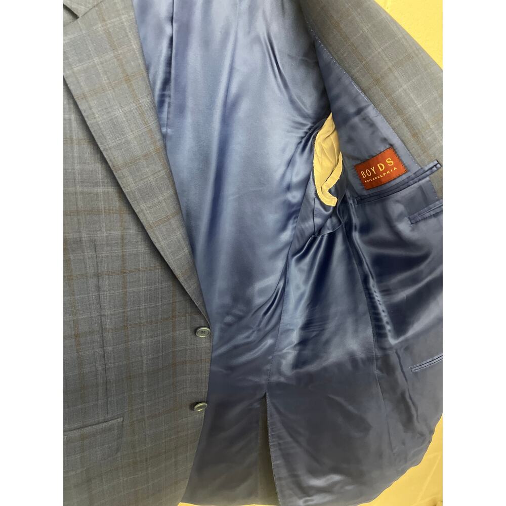 NEW 2 PC SUIT $1995 Canali Sz 38 EU 48 blue check plaid print sport coat blazer - Picture 10 of 13